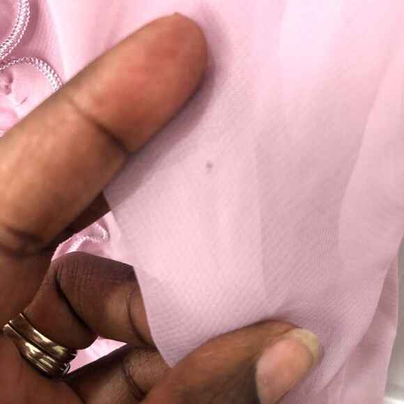 Sensara dusty pink sheer tank blouse with adjustable straps, size medium - Picture 6 of 14